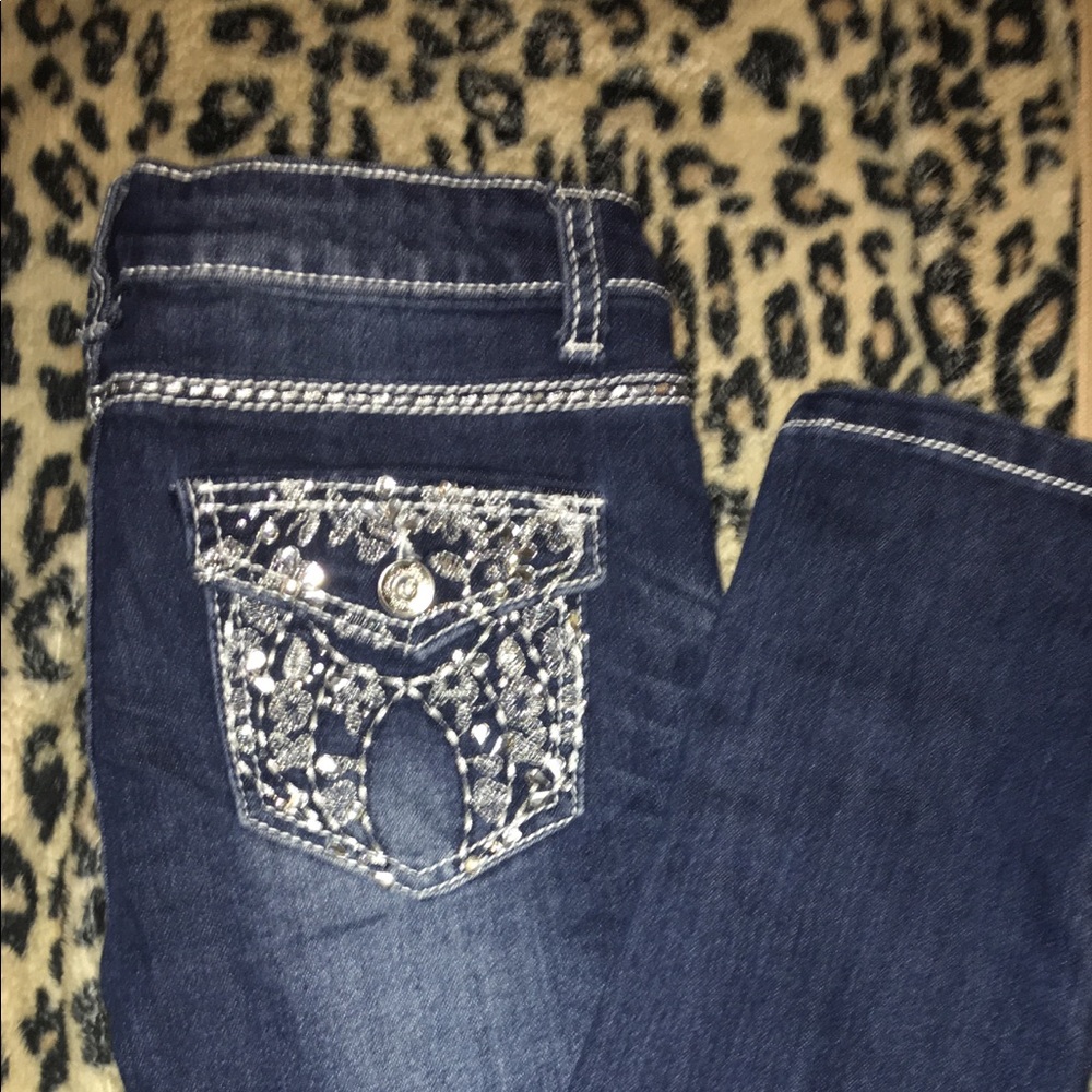 Drk Blue Denim w/ rhinestones